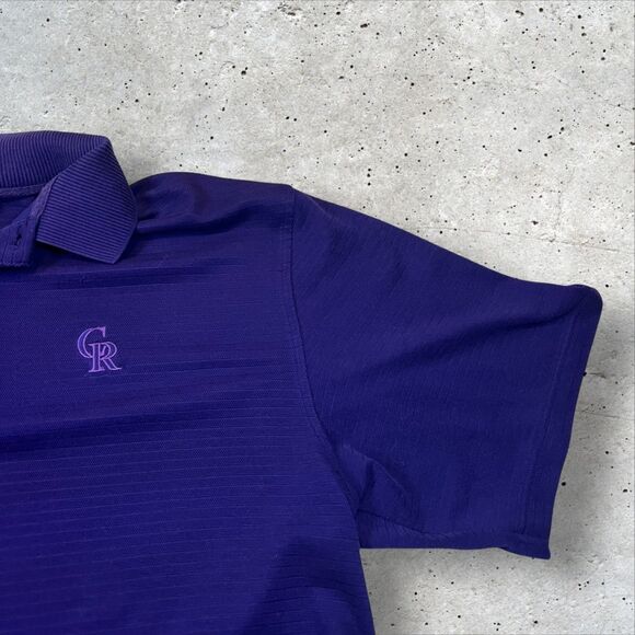 Colorado Rockies Antigua Polo Shirt Men's 2XL MLB Purple Performance Fabric - Picture 6 of 8